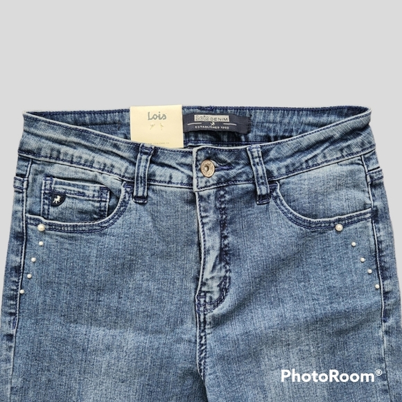 Lois Georgia Skinny 7/8 Mid-Rise Indigo Blue Jeans in a 28 - Picture 4 of 7